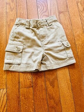 Polo Ralph Lauren Boys Khaki Cargo Shorts Elastic Waist Classic Chino Size 18m